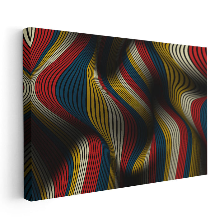 Trendy Distortion of Lines Flow Abstract  Art - Canvas Print Wall Art