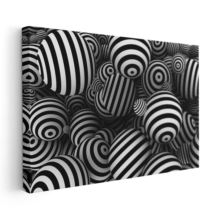 Abstract Opt Art Of Spheres Creating a Hypnotic Effect - Canvas Print Wall Art