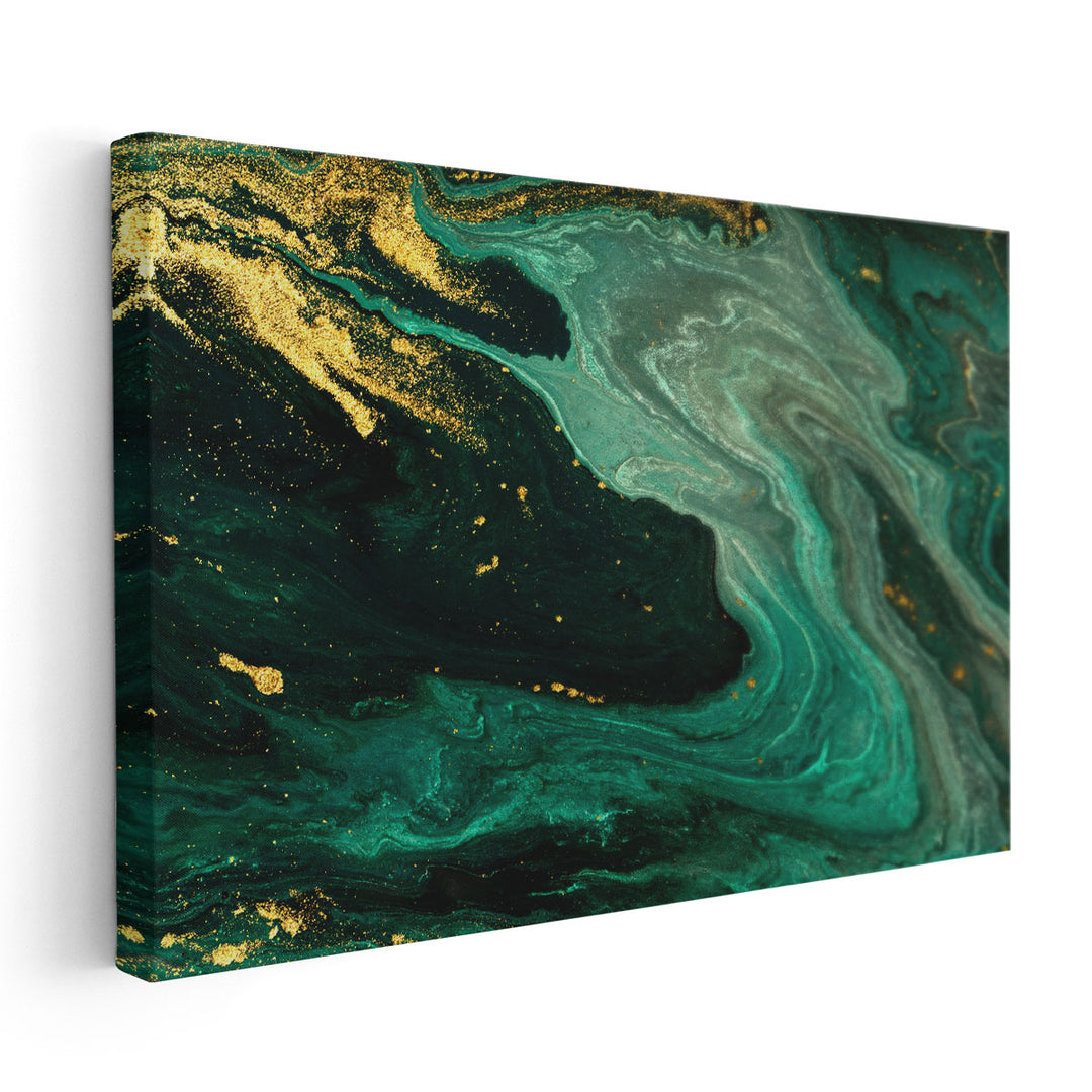 Green Marble Abstract Pattern - Canvas Print Wall Art