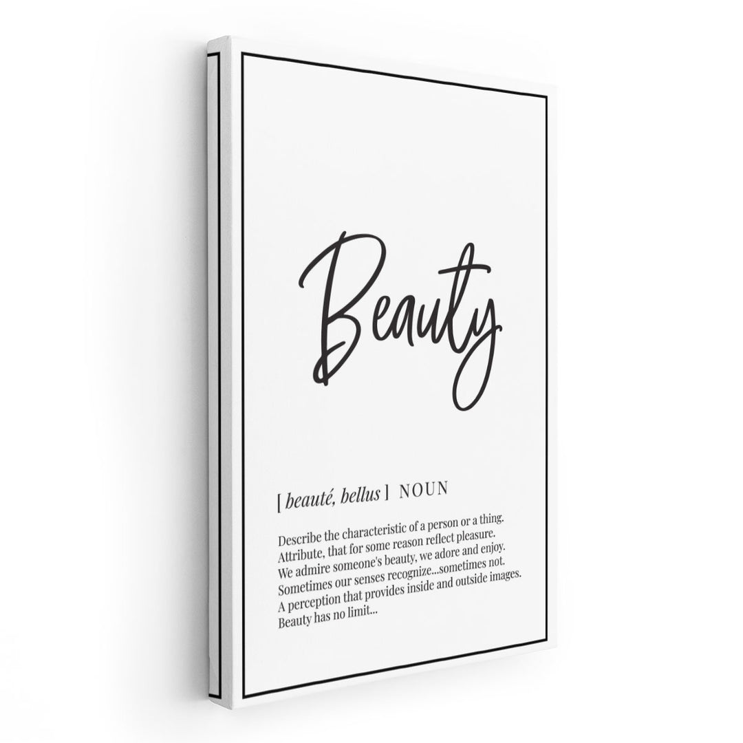 Beauty Definition, Minimalist Wall Art - Canvas Print Wall Art