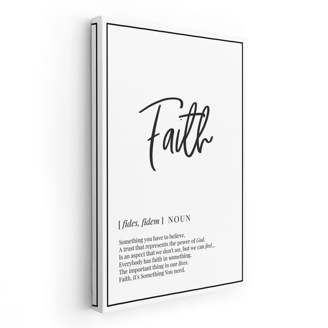 Faith Definition, Minimalist Wall Art - Canvas Print Wall Art