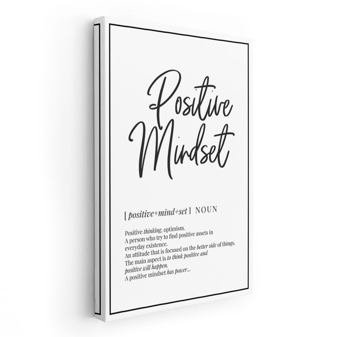 Positive Mindset Definition, Minimalist Wall Art - Canvas Print Wall Art