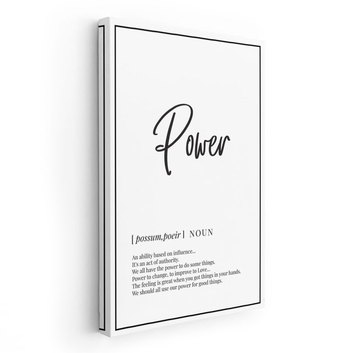 Power Definition, Minimalist Wall Art - Canvas Print Wall Art