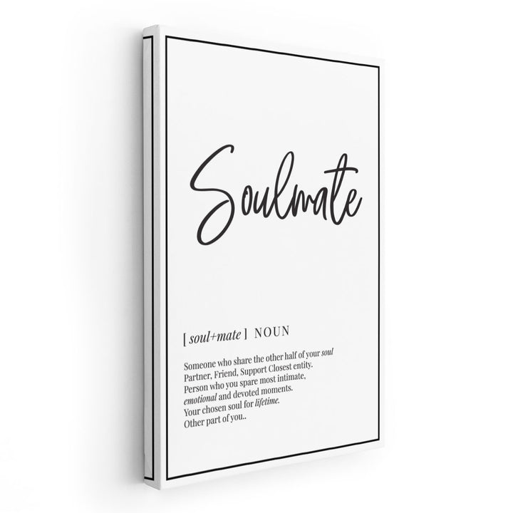 Soulmate Definition, Minimalist Wall Art - Canvas Print Wall Art