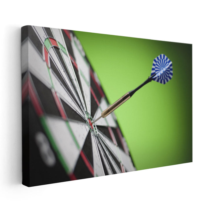 Darts Arrow in the Target Center - Canvas Print Wall Art