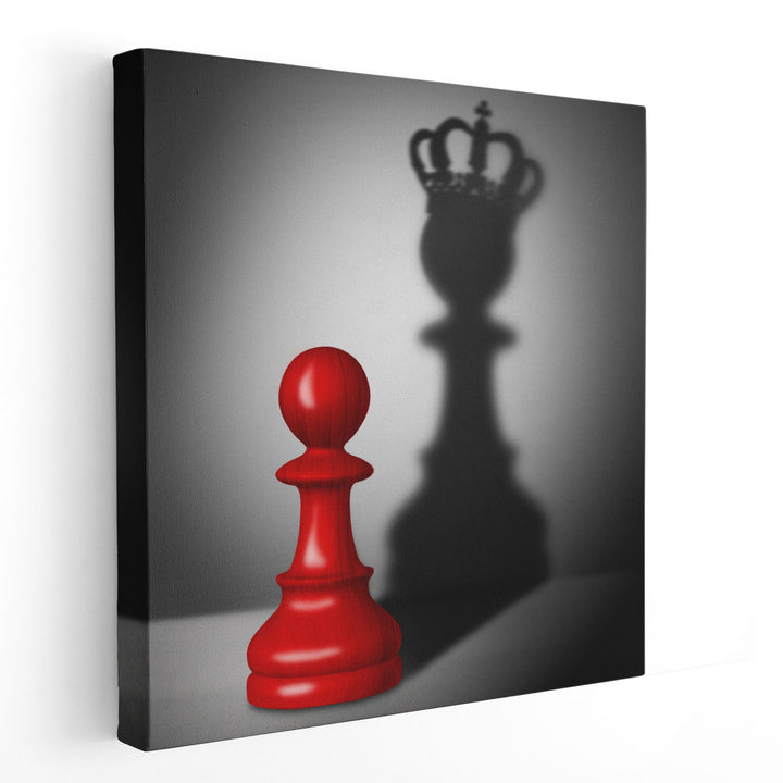 Mindset is Everything - Pawn With The Shadow of a King - Canvas Print Wall Art