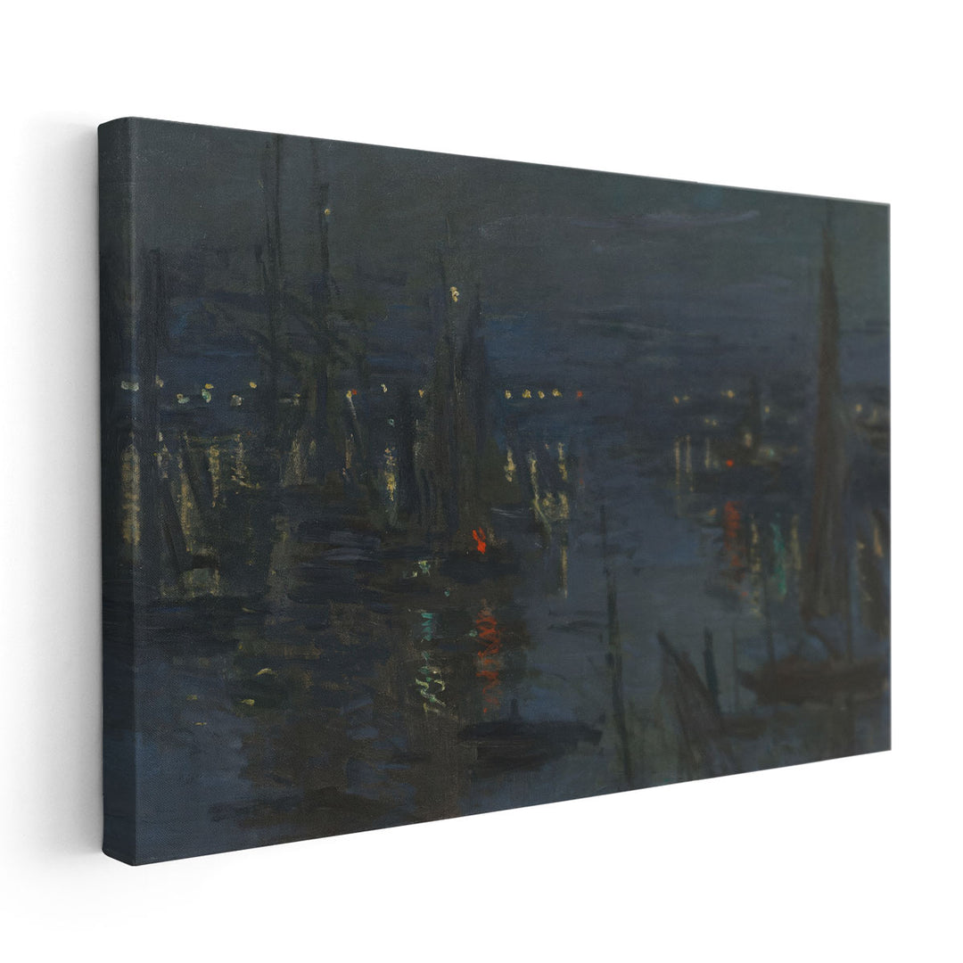 The Port of Le Havre Night Effect - Canvas Print Wall Art