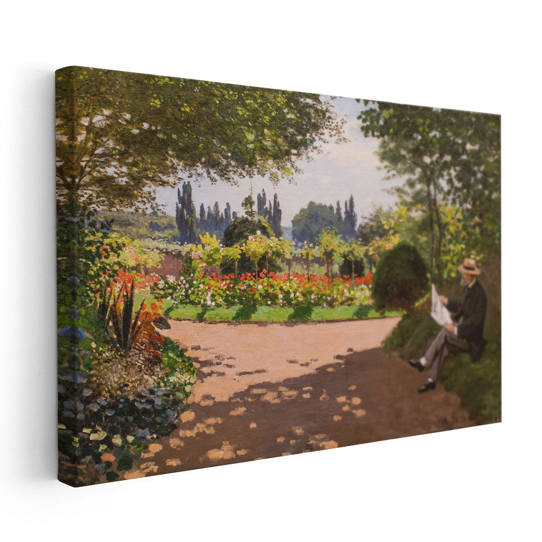 Adolphe Monet in the Garden of Le Coteau at Sainte-Adresse, 1867 - Canvas Print Wall Art