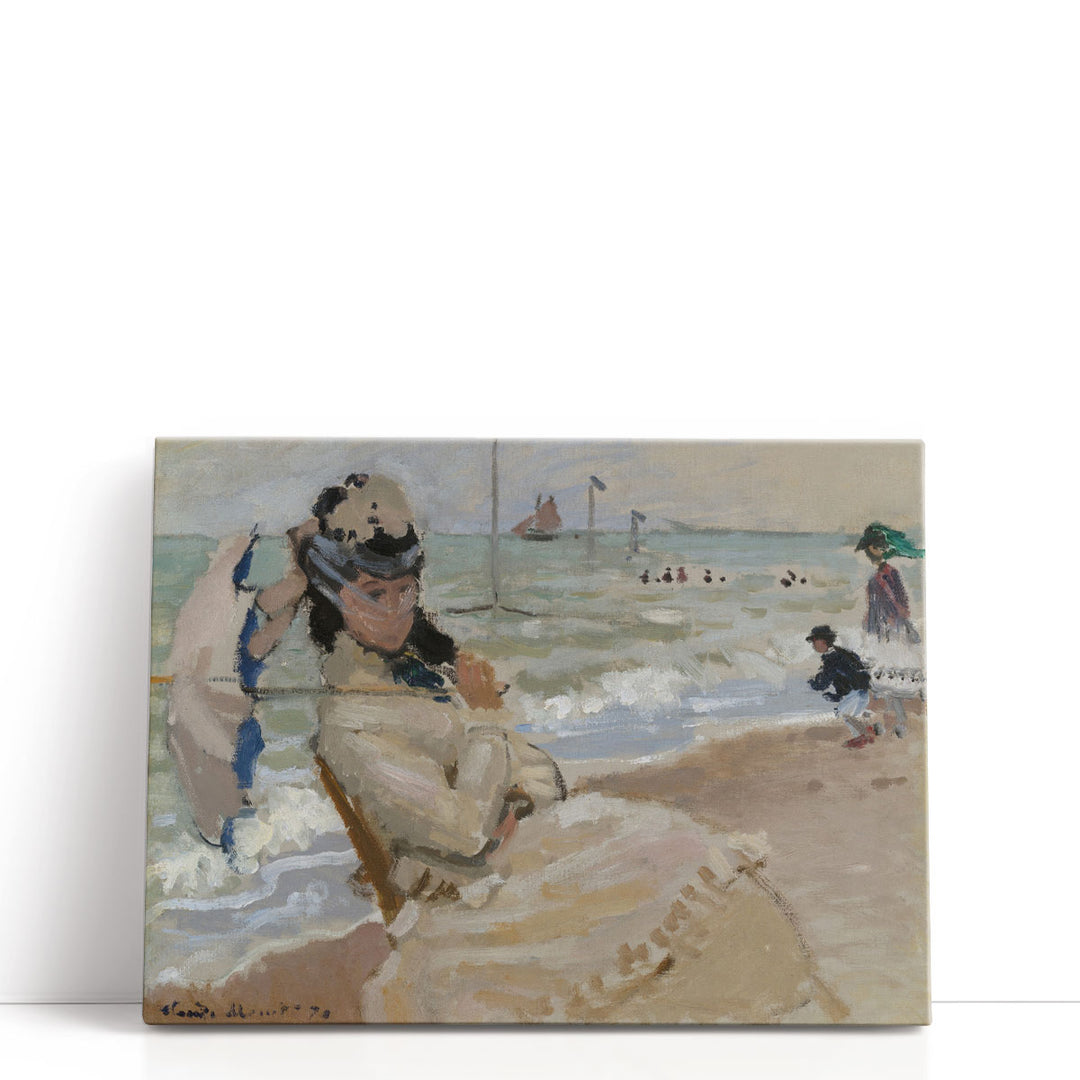 Camille on the Beach in Trouville, 1870 - Canvas Print Wall Art