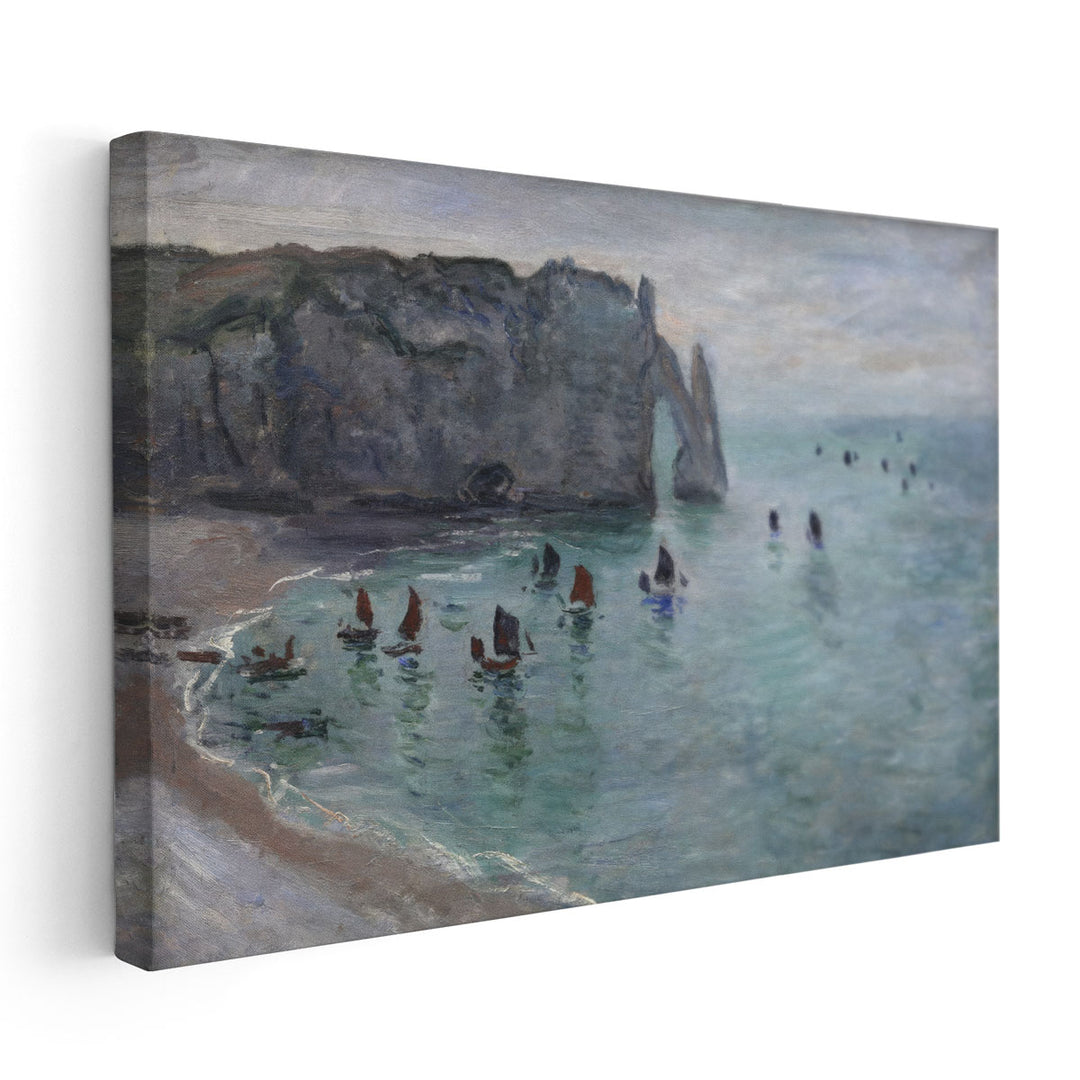 Etretat, Fishing Boats Leaving the Harbor - Canvas Print Wall Art