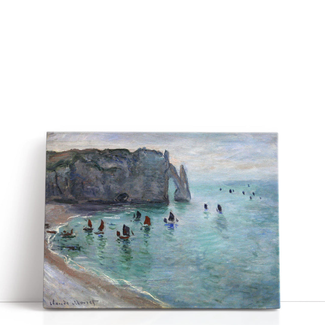 Etretat, Fishing Boats Leaving the Harbor - Canvas Print Wall Art