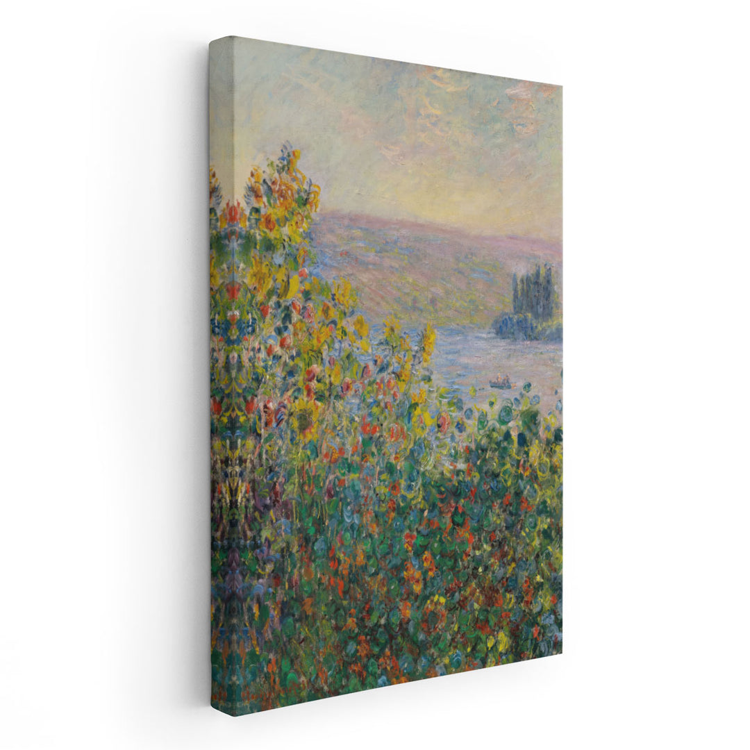 Flower Beds at Vetheuil, 1881 - Canvas Print Wall Art