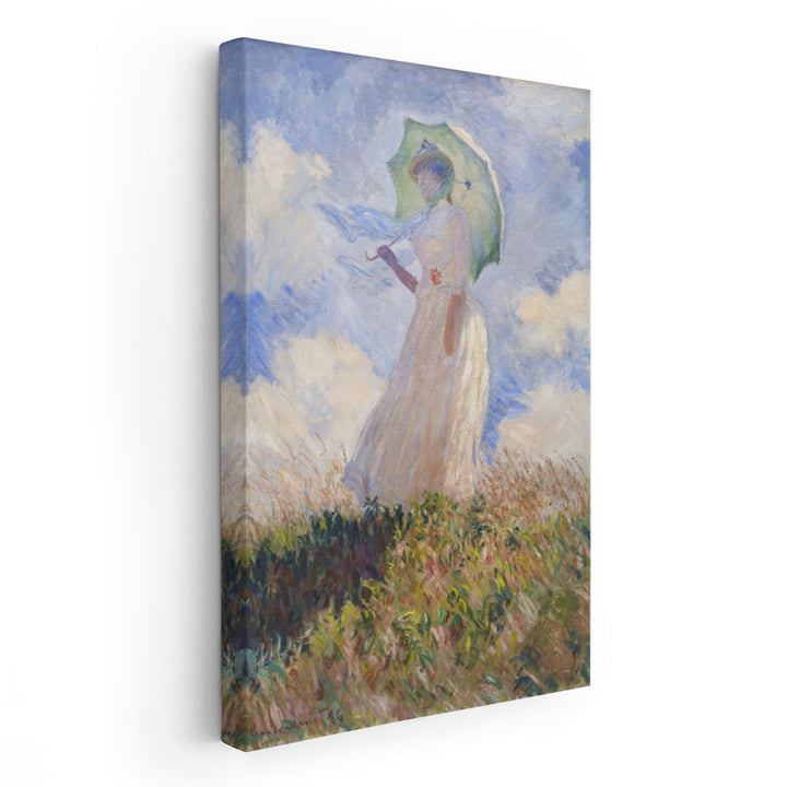 Woman With a Parasol, Facing Left - Canvas Print Wall Art