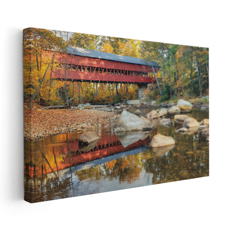 Swift River Covered Bridge - Canvas Print Wall Art