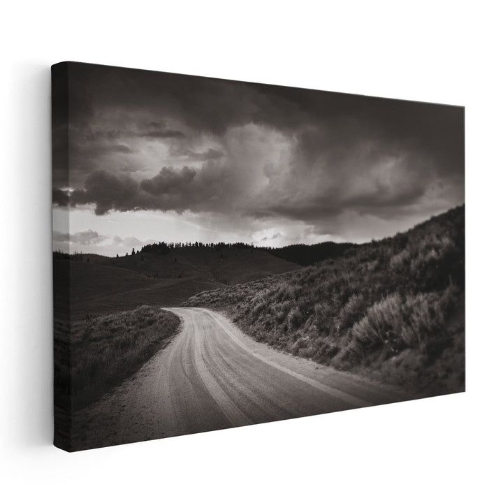 Stanley Basin Road Black and White - Canvas Print Wall Art