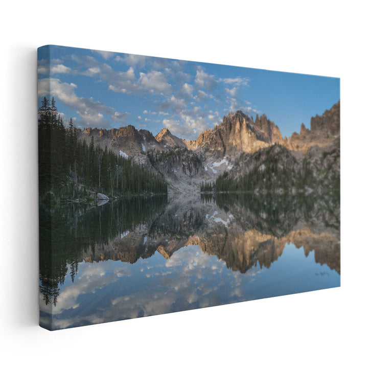 Baron Lake Monte Verita Peak Sawtooth Mountains II - Canvas Print Wall Art