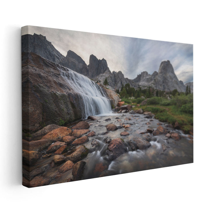 Cirque of the Towers Waterfall - Canvas Print Wall Art