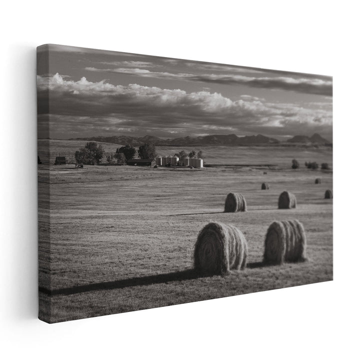 Montana Hay Bales - Canvas Print Wall Art