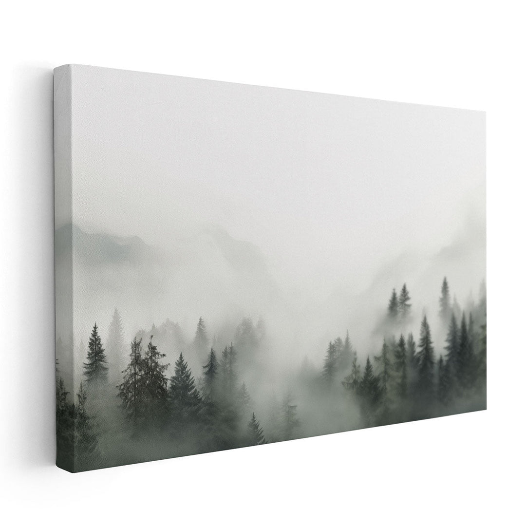 Misty Forest Whispers - Canvas Print Wall Art