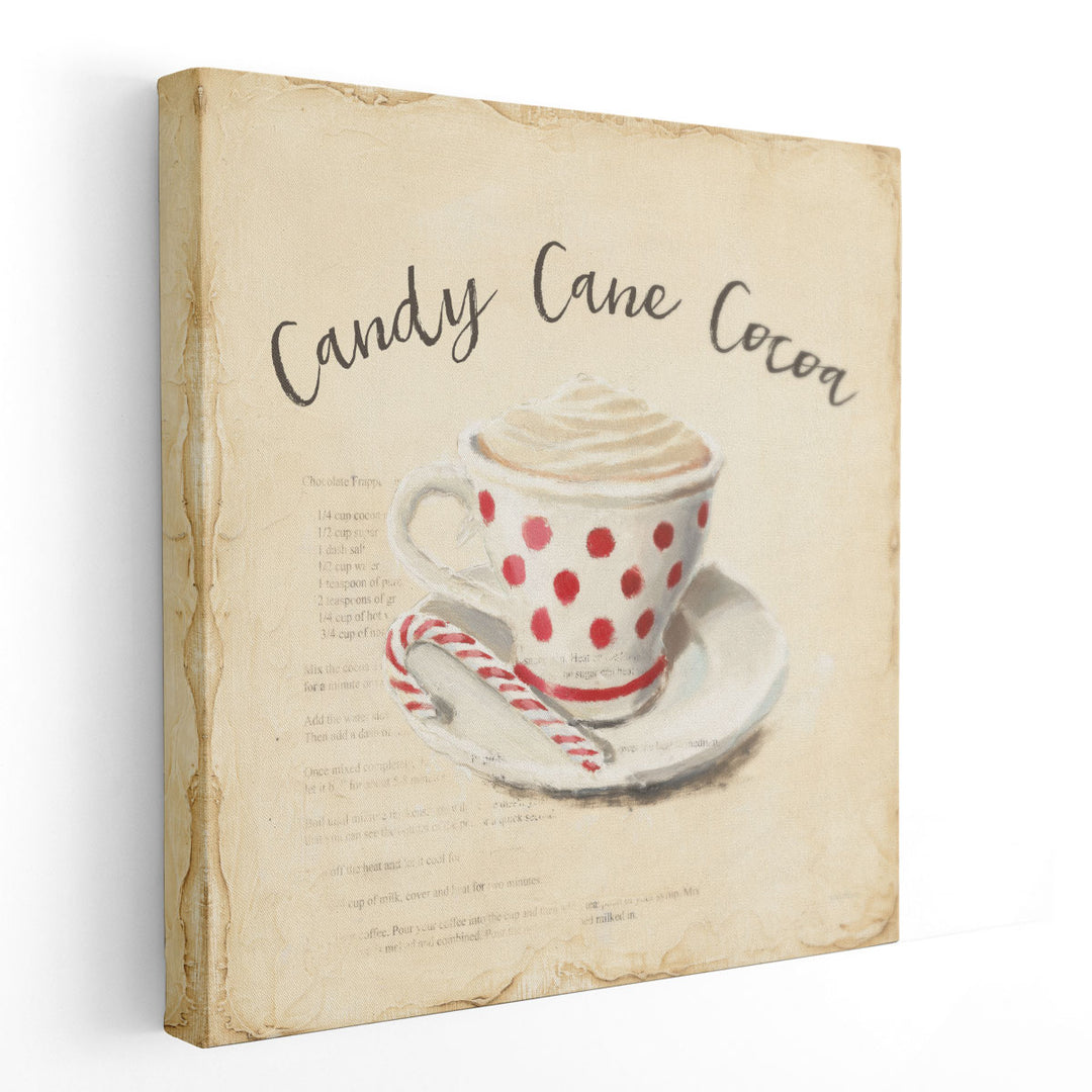 Creme de Noel Candy Cane - Canvas Print Wall Art