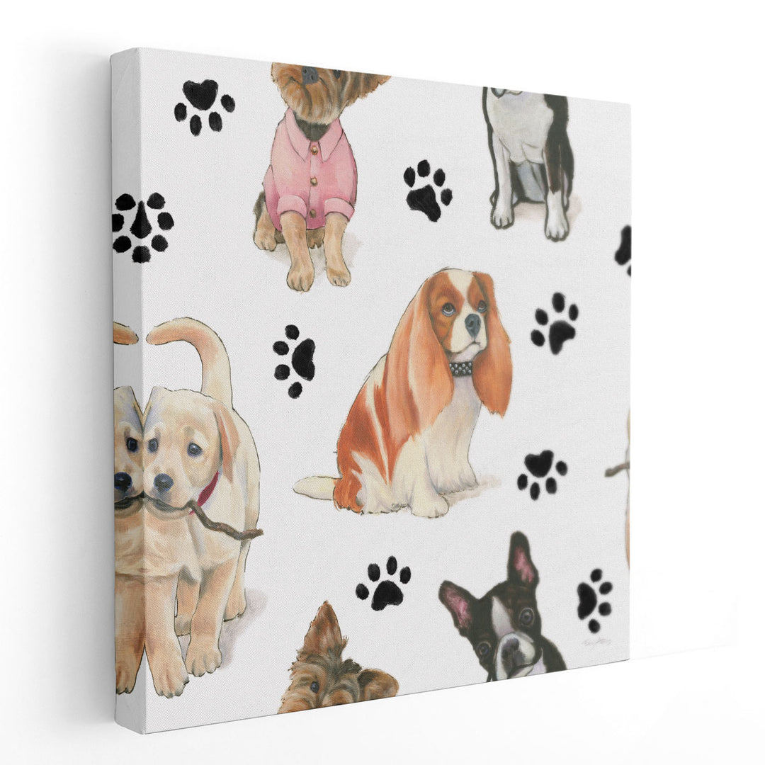 Furry Fashion Friends Pattern IX - Canvas Print Wall Art