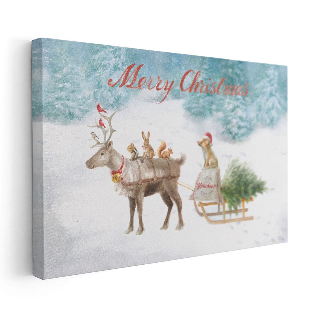 Woodland Celebration I Christmas - Canvas Print Wall Art