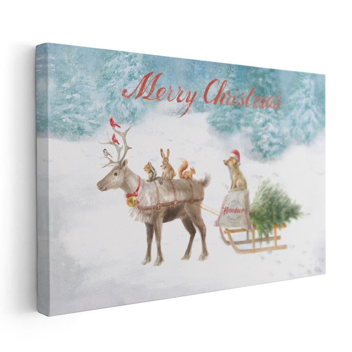 Woodland Celebration I Christmas - Canvas Print Wall Art