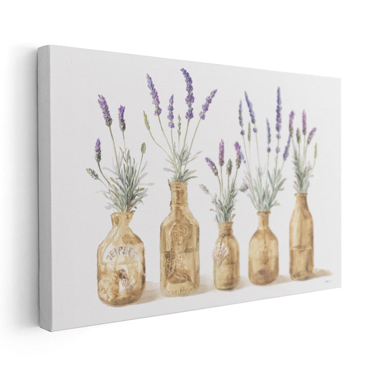 Lavender in Amber Glass - Canvas Print Wall Art