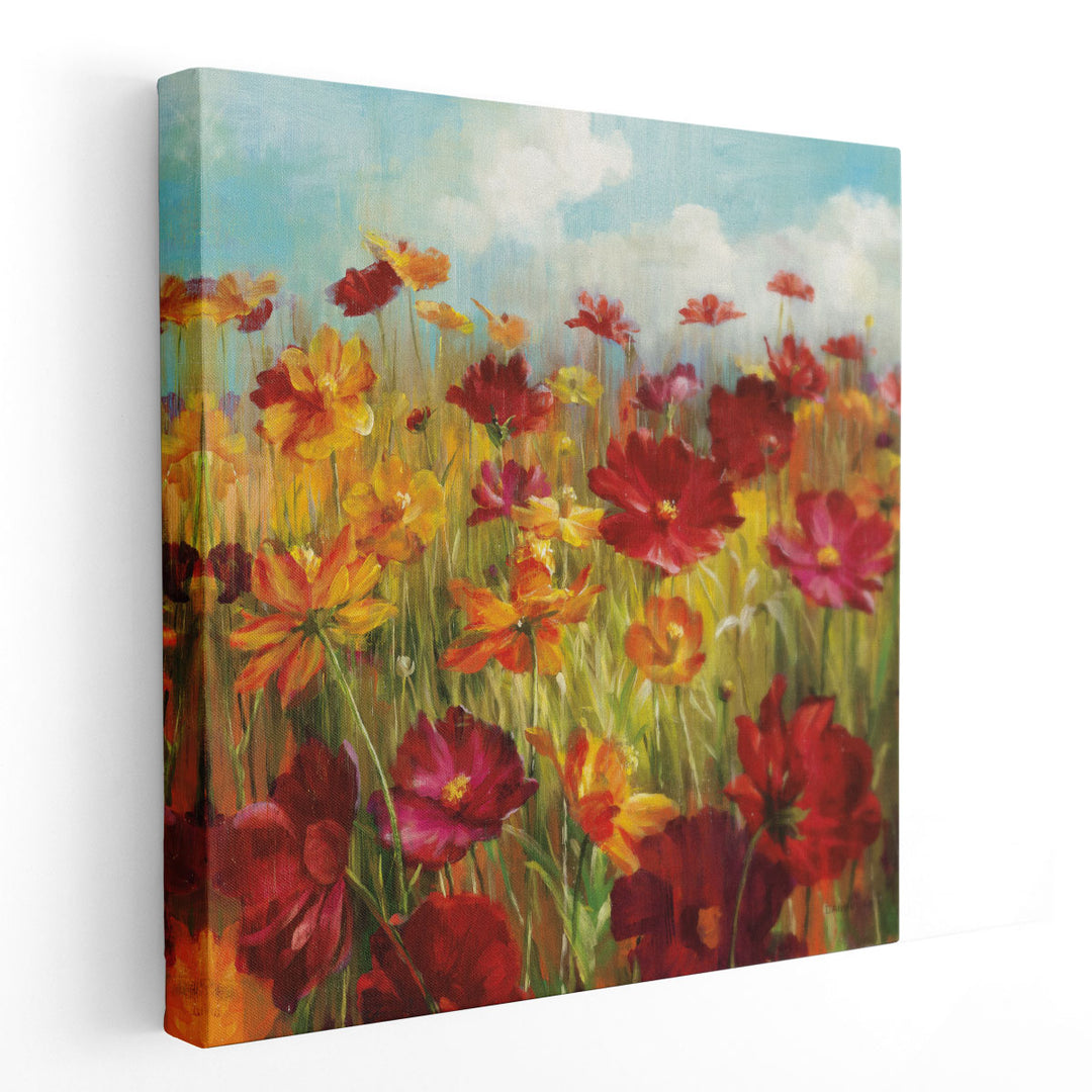 Cosmos in the Field - Canvas Print Wall Art