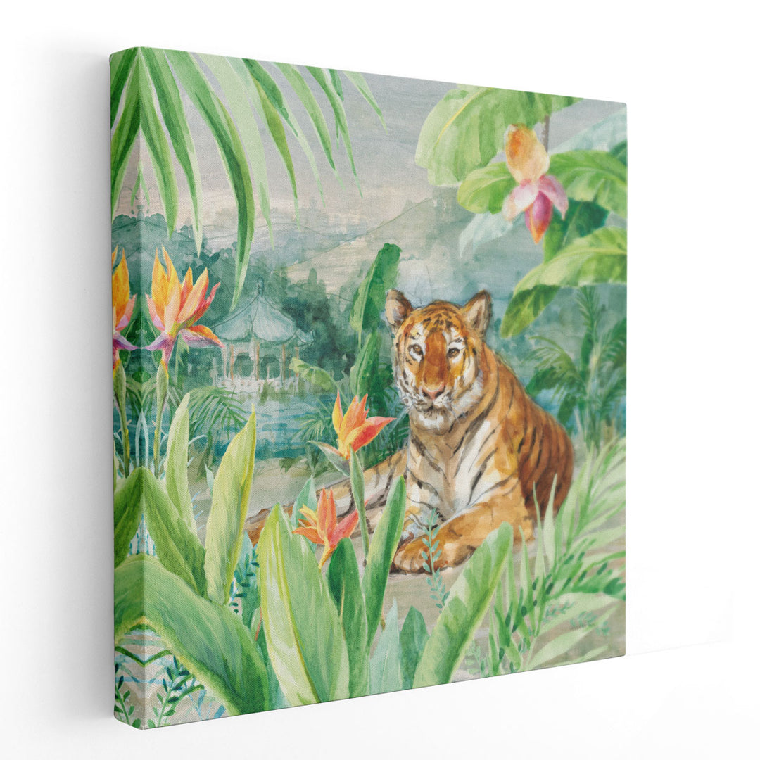 Lounging Tiger - Canvas Print Wall Art