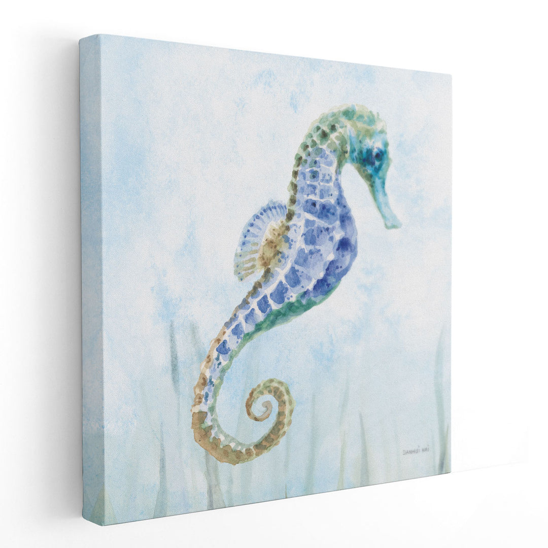 Undersea Seahorse Swimming II - Canvas Print Wall Art