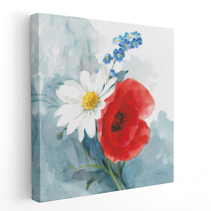 Red White and Bloom - Canvas Print Wall Art