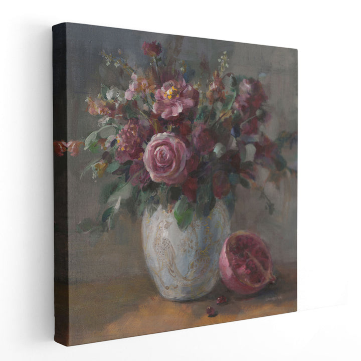 Moody Rich Fall Florals - Canvas Print Wall Art