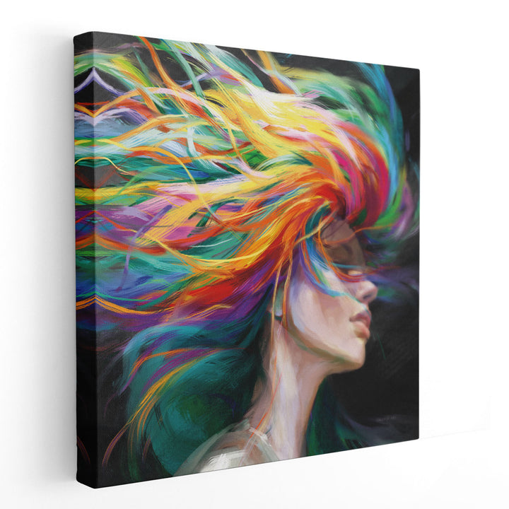 Rainbow Hair - Canvas Print Wall Art