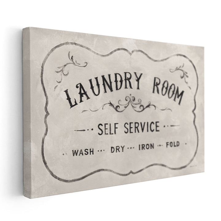 Laundry Day VII Black and White - Canvas Print Wall Art