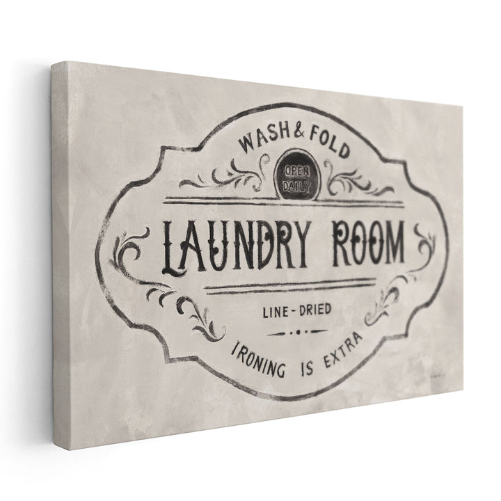 Laundry Day VIII Black and White - Canvas Print Wall Art