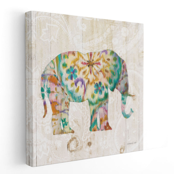 Boho Paisley Elephant I - Canvas Print Wall Art