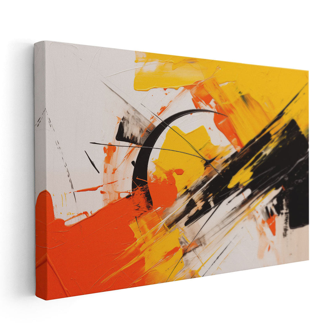 Yellow Orange Black Riot - Canvas Print Wall Art