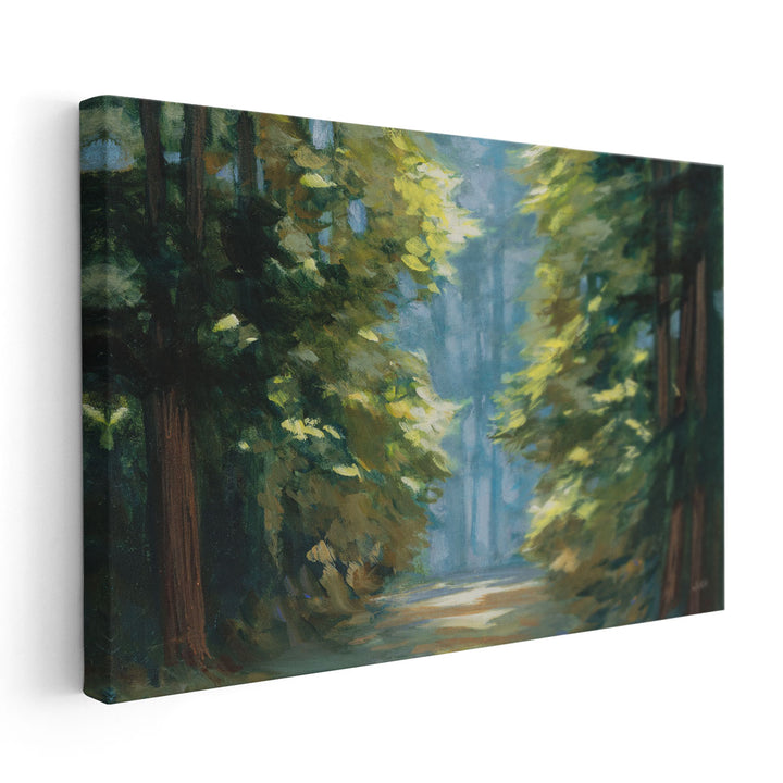 Sunlit Forest Blue - Canvas Print Wall Art