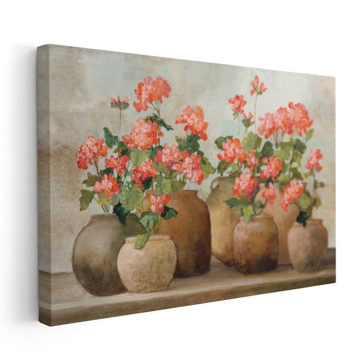 Cottage Geraniums - Canvas Print Wall Art