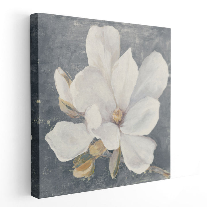 Serene Magnolia Black and White - Canvas Print Wall Art