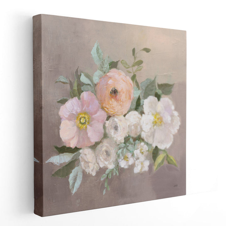 Pale Floral Spray II - Canvas Print Wall Art