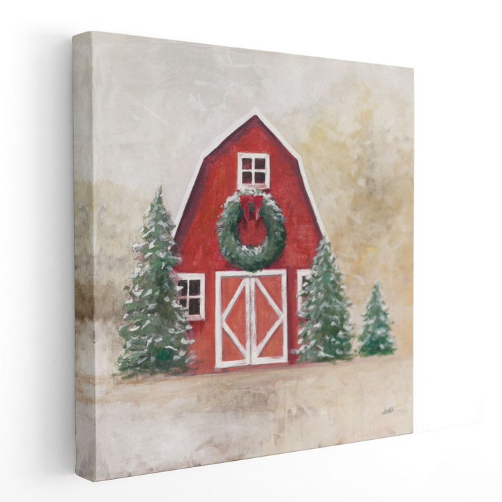 December Barn - Canvas Print Wall Art