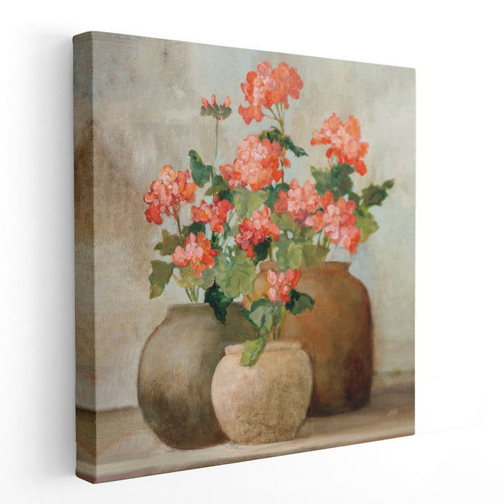 Cottage Geraniums II - Canvas Print Wall Art