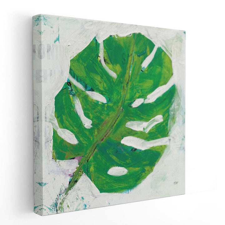 Single Leaf Play on White - Canvas Print Wall Art