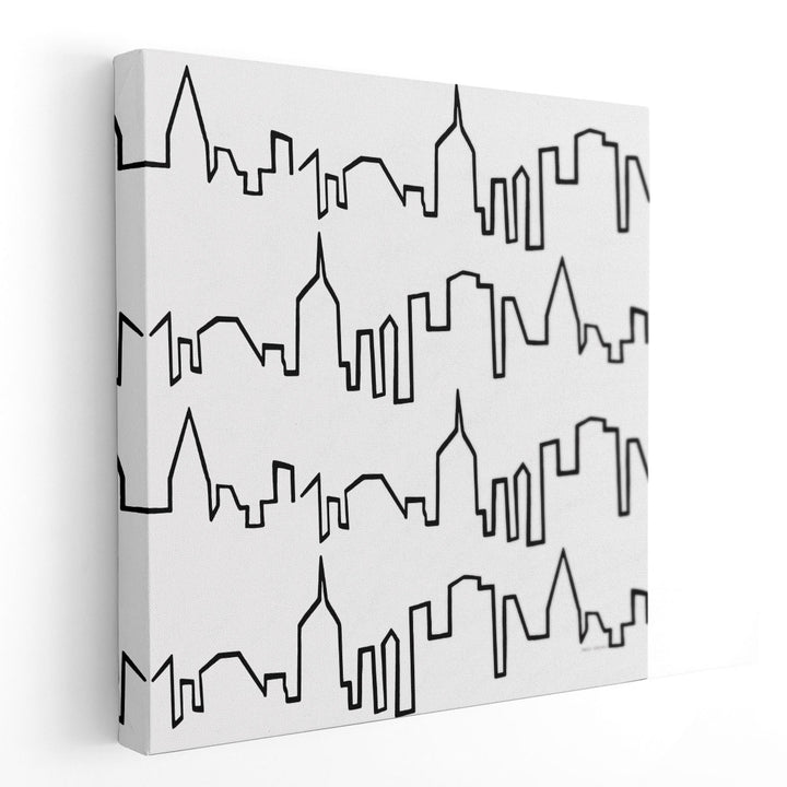 Chic Skyline Black and White - Canvas Print Wall Art