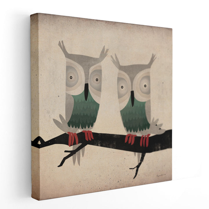 Tan Owls - Canvas Print Wall Art