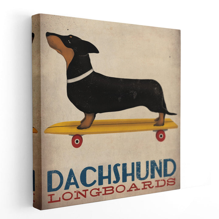 Dachshund Longboards - Canvas Print Wall Art