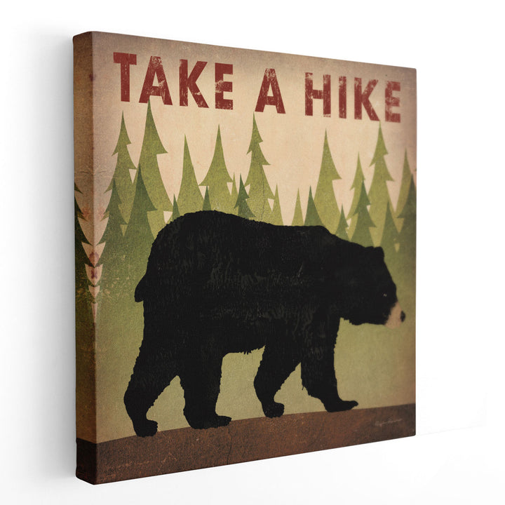 Take a Hike Black Bear - Canvas Print Wall Art