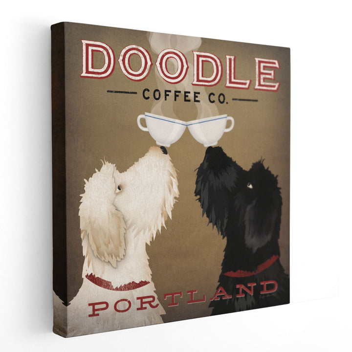 Doodle Coffee Double IV Portland - Canvas Print Wall Art